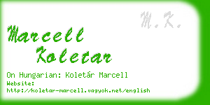 marcell koletar business card