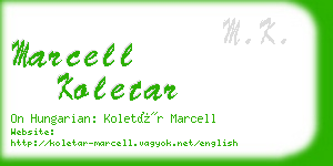 marcell koletar business card